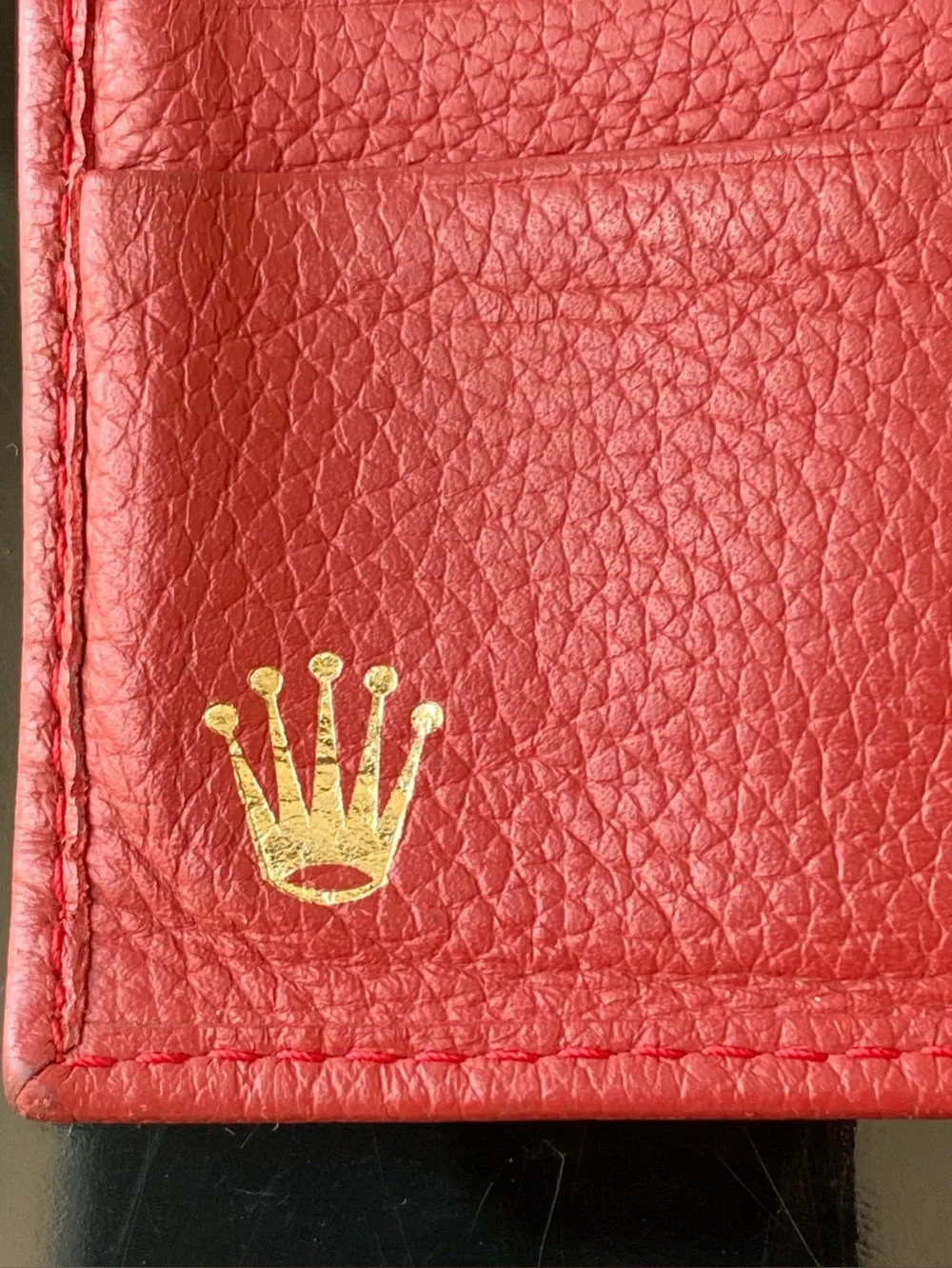 Rolex Bifold Wallet. Red Leather. Iconic Craftsmanship